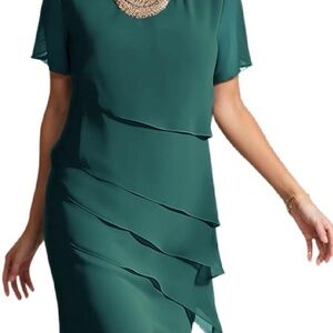Elegant Green Layered Dress